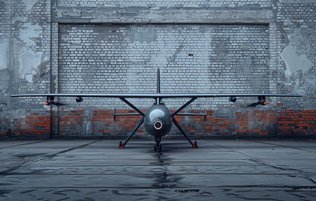 Drone on a Brick Surface Capturing Aerial Viewsの素材