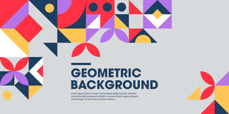 Geometry minimalist artwork poster with simple shape and figure. Abstract vector pattern design in Scandinavian style for web banner, business presentation, branding package, fabric print, wallpaperのイラスト素材