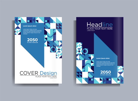 Corporate Business Flyer poster geometric brochure cover design layout background, vector template in A4 size - Vectorのイラスト素材