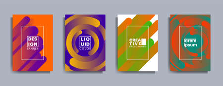 Abstract vector covers set. Gradient shapes composition. Futuristic design. Vector Illustration. Eps10のイラスト素材