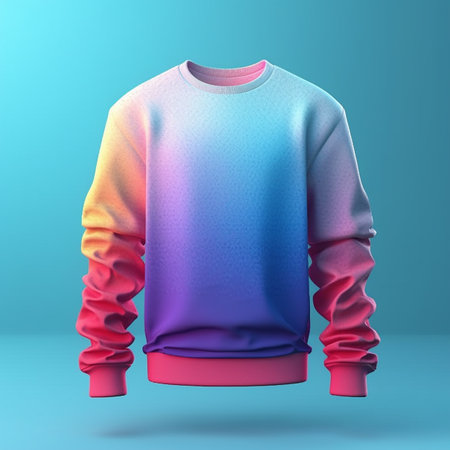 Sweatshirt isolated on blue background 3d renderの素材