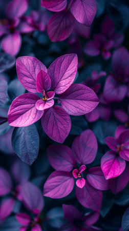 Purple and pink leaves in the gardenの素材