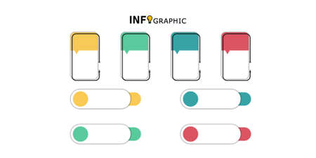 Infographic text box elements can be used for presenting process, banners, workflow and steps.のイラスト素材