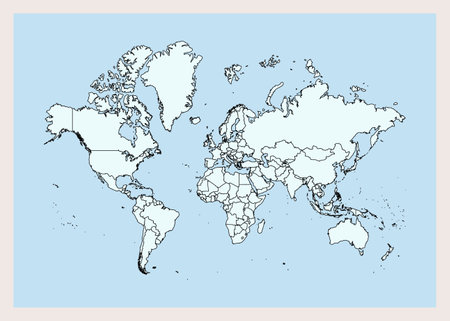 World map design in atlas style.のイラスト素材