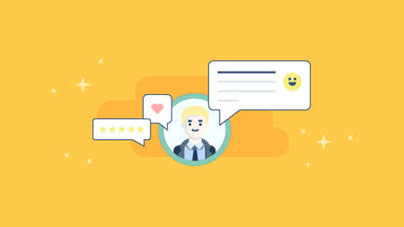Illustration of a customer review page.のイラスト素材