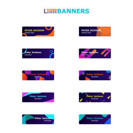 A collection of lower third banners design in gradient and fluid style.のイラスト素材