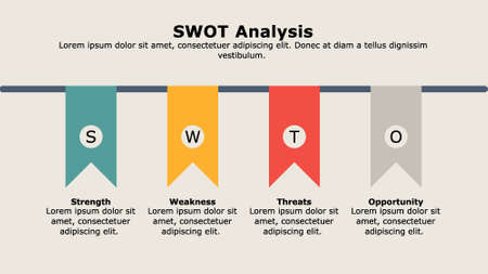 SWOT Analysis infographic template used to help a person or an origination to identify strengths, weaknesses, opportunities and threats regarding the business competition or project planning.のイラスト素材