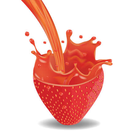 Strawberry Juice Splashのイラスト素材