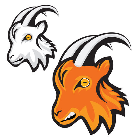 Goat head mascot. Vector illustration of a goat head mascot.のイラスト素材