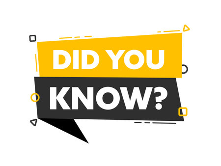 Speech bubble with the word Did you know yellow and black label. Vector stock illustrationのイラスト素材