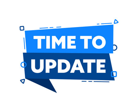 Speech bubble with the word Time to Update blue label. Vector stock illustrationのイラスト素材