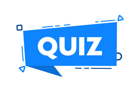 Speech bubble with the word Quiz blue label. Vector stock illustrationのイラスト素材