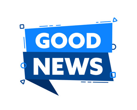Speech bubble with the word Good News blue label. Vector stock illustrationのイラスト素材