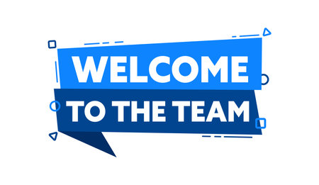 Speech bubble with the word Welcome to the team blue label. Vector stock illustrationのイラスト素材