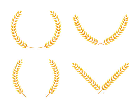Gold Award laurel frame wreath. Winner award set. Vector stock illustrationのイラスト素材