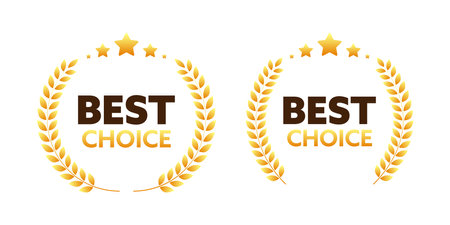 Gold medal for Best Choice. Retail badge. Best Choice tag. Vector stock illustrationのイラスト素材