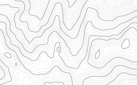 Background of the topographic map. Topo map with elevation. Geographic line mountain relief. Vector stock illustrationのイラスト素材