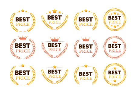 Gold medal for Best price. Retail badge. Best price tag. Vector stock illustrationのイラスト素材
