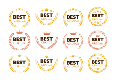 Gold medal for Best Choice. Retail badge. Best Choice tag. Vector stock illustrationのイラスト素材