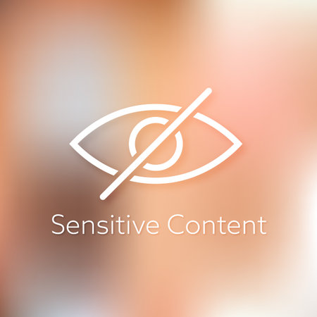 Sensitive photo content with Blurred Background. Inappropriate content. Internet safety concept. Vector stock illustrationのイラスト素材