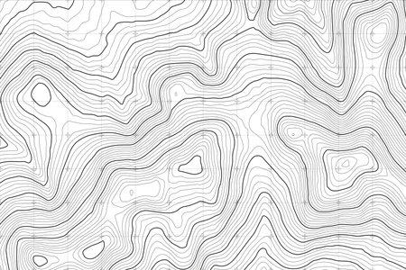 Background of the topographic map. Topo map with elevation. Geographic line mountain relief. Vector stock illustrationのイラスト素材