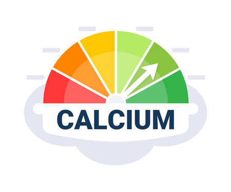 Nutritional Calcium Intake Level Chart Vector Illustration with Optimal Dietary Zone Indicatorのイラスト素材