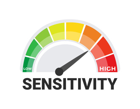 Sensitivity Measurement Dashboard Vector Illustration with a Gradient Scale from Low to High Sensitivity Levelsのイラスト素材