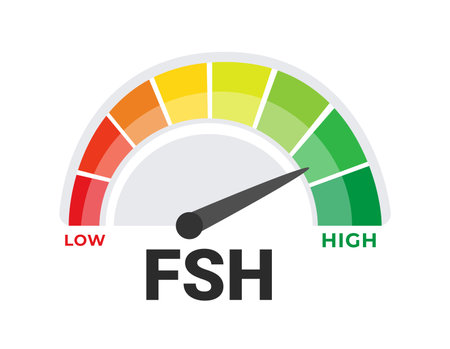 Follicle Stimulating Hormone FSH Concentration Scale Vector Illustration Indicating Hormonal Levels from Low to Highのイラスト素材