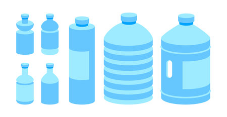 Water bottle. Empty plastic bottles. PET Bottle. Recyclable and easy to store liquidsのイラスト素材