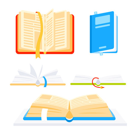 Open book in a flat style. Educational literature. Education and online class. Flipping pagesのイラスト素材