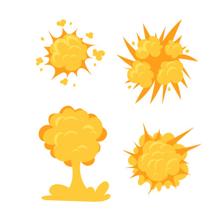 Boom Explode Effect Set. Explosions Collection. Bomb and dynamite explode effectのイラスト素材