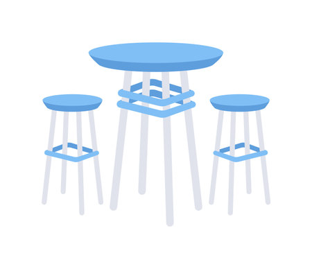 Set of modern chairs and tables. Furniture for office, cafe, Restaurant. Home kitchen interiorのイラスト素材