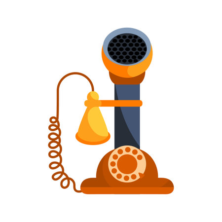 Old Candlestick Rotary Phone Connecting People in the Pastのイラスト素材