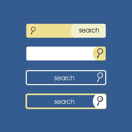 Vector - Set of search bars, flat web design elementsのイラスト素材