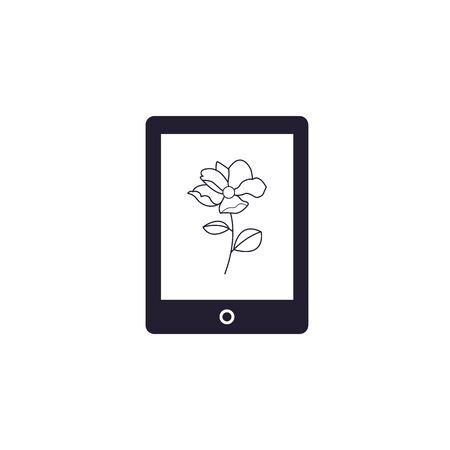 Tablet computer with white screen illustrationのイラスト素材