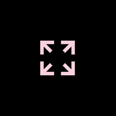 Arrows in four directions. White flat simple vector icon on black background
