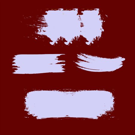 White paint brush strokes, dirty inked grunge vector art brushesのイラスト素材