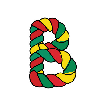 B rope decoration typography vector illustration.のイラスト素材