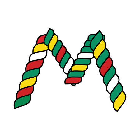 M decorative rope typography vector illustration.のイラスト素材