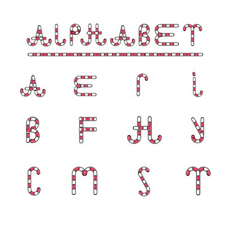 Alphabet candy style vector art and illustration.のイラスト素材