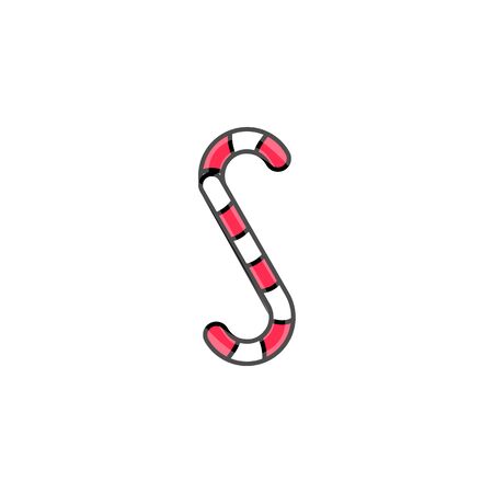 Red and white striped candy cane letter S.のイラスト素材