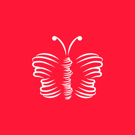 White butterfly icon graphic design concept. Editable butterfly elementのイラスト素材