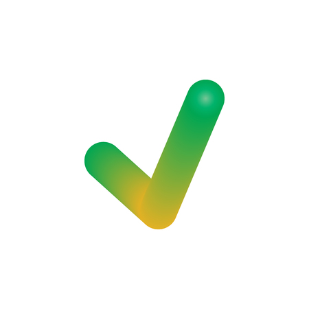 Green check mark icon. Tick symbol in green color, vector illustration.のイラスト素材