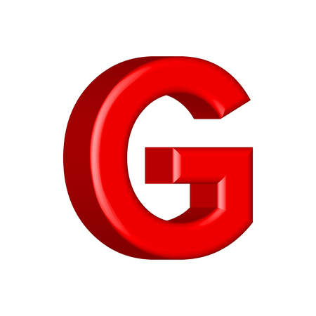 Font set with letters G Glossy red paint letters. 3D render of bubble font with glint. Typography vector illustration.の写真素材