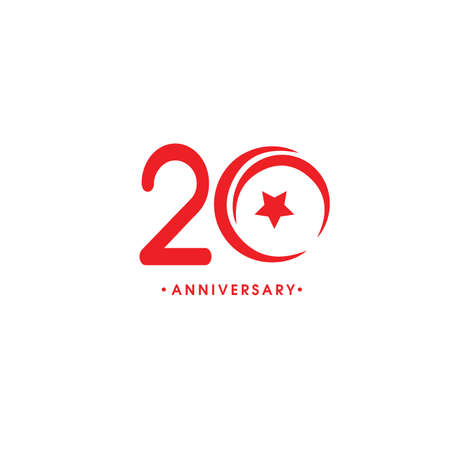 20th anniversary design logotype white color anniversary celebrationのイラスト素材