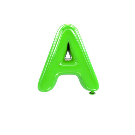 Green letter A 3d illustrationの写真素材