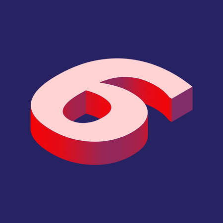 Isometric 3d number 6. Vector illustration. Background backgroundのイラスト素材
