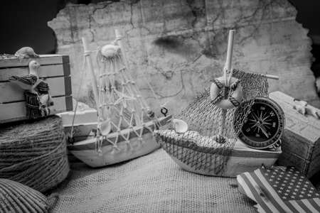 A background of Columbus Day Black and white colorの写真素材