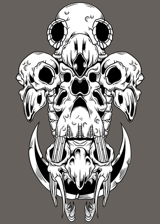Animal Skull Mixのイラスト素材