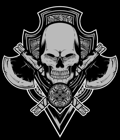 Skull axe vectorのイラスト素材